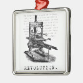 Druk op = REVOLUTION! Metalen Ornament (Links)