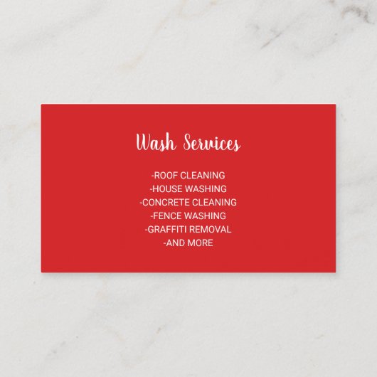 Druk op Rood etiket wassen Professional reinigen Visitekaartje (Achterkant)