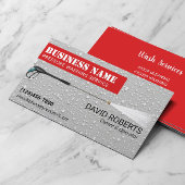 Druk op Rood etiket wassen Professional reinigen Visitekaartje