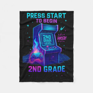 Druk op Start 2e leerjaar Gamer Kids Level Up Fun Fleece Deken