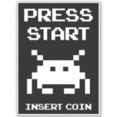 Druk op Start Coin gamer invoegen Sticker (Voorkant)