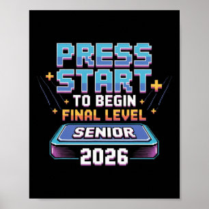 Druk op Start om het laatste niveau Senior 2026 Ga Poster