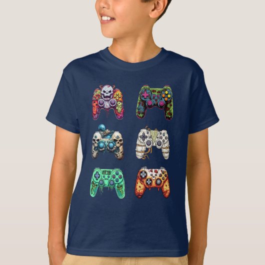 Druk op Start om Spook Gaming Controllers Hallowee T-shirt (Voorkant)