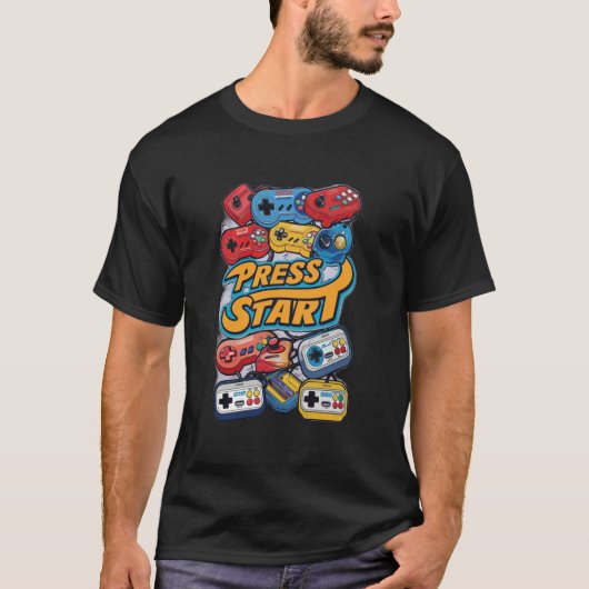 Druk op Start T-shirt (Voorkant)
