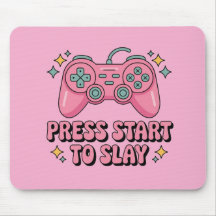 Druk op Start to Slay – Gamer Girl Kawaii Mousepad