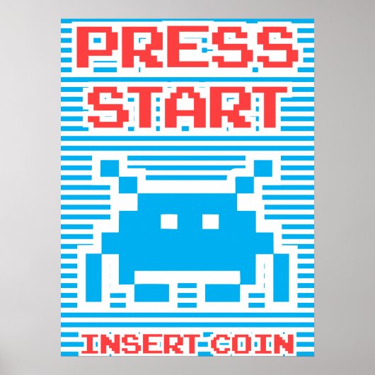 Druk op Start, Tussenvoegsel Coin, Arcade Game, bl Poster (Voorkant)