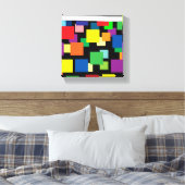 Druk op Vergerst Canvas met stadslichten (Insitu (Slaapkamer))