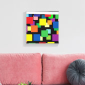 Druk op Vergerst Canvas met stadslichten Afdruk (Insitu (Woonkamer))
