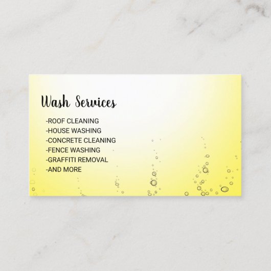 Druk op wasknuppels Gold Power Wash Reiniging Visitekaartje (Achterkant)