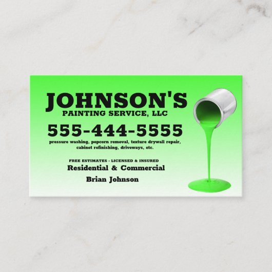 Druk op wassen en verven met details visitekaartje (Voorkant)