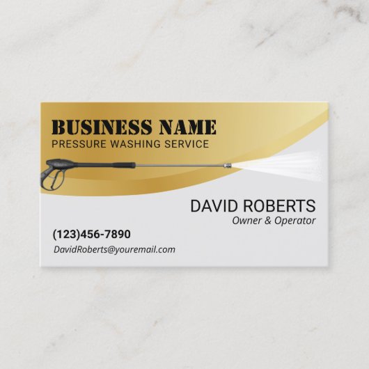 Druk op wassen Moderne Gold Power Wash-reiniging Visitekaartje (Voorkant)