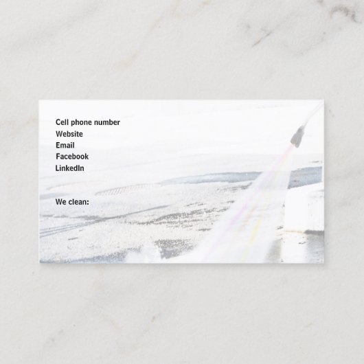 Druk op Wasverbinding maken met uw klant Visitekaartje (Achterkant)