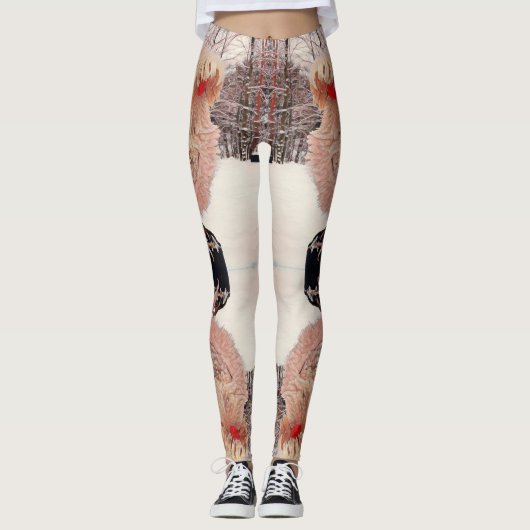 druk over PINK SNEEUW LEGGINGS (Voorkant)