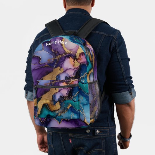 Druk overal gepersonaliseerde naam paarse agaat bedrukte rugzak (Insitu (model))