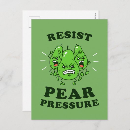 Druk peren weerstaan briefkaart (Voorkant / Achterkant)