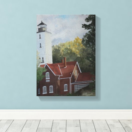 Druk presque Ilse Lighthouse Canvas (Insitu (Houten vloer))