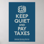 Druk stille en betaal belastingen af poster (Voorkant)