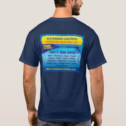 Druk (stroom) Sjabloon wassen en reinigen T-shirt (Achterkant)