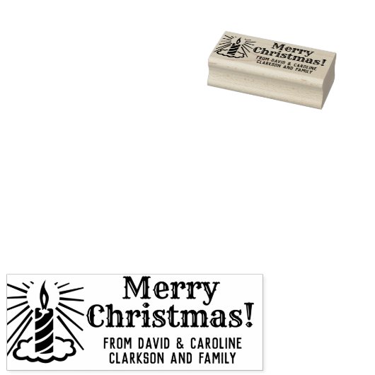 Druk uw eigen kerstcadeaubericht af Label Rubberstempel (Gestempeld)