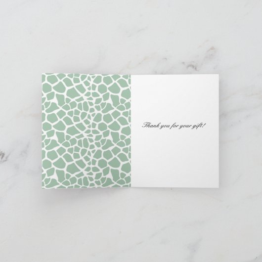 Druk van de Giraffe van de munt dankt de Groene u Bedankkaart (Binnen)