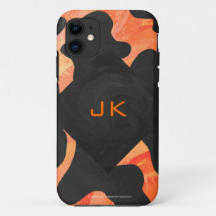 Druk van de Koe van het monogram de Zwarte en Case-Mate iPhone Case