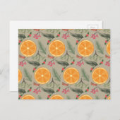 Druk van de Kroon van Kerstmis de Oranje Feestdagenkaart (Voorkant / Achterkant)