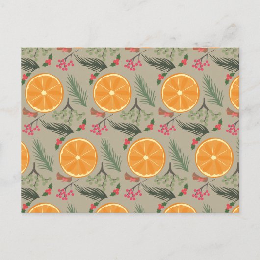 Druk van de Kroon van Kerstmis de Oranje Feestdagenkaart (Voorkant)