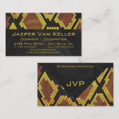 Druk van de Slang van het monogram de Bruine en Visitekaartje (Voorkant / Achterkant)