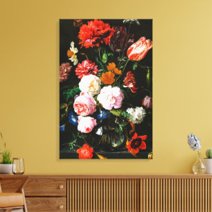 Druk van fijne kunst met sombere donkere bloemige  canvas afdruk