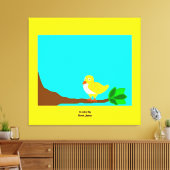 Druk van het Canvas van de goedemorgen de Gele Afdruk (Insitu (Woonkamer))