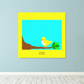 Druk van het Canvas van de goedemorgen de Gele Afdruk (Insitu (Houten vloer))