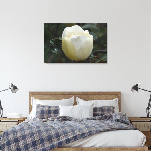 Druk van het Canvas van de magnolia Grandiflora Afdruk (Insitu (Slaapkamer))