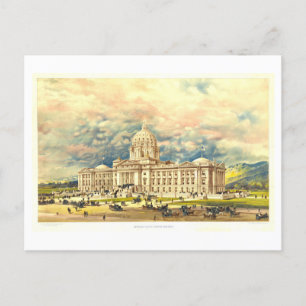 druk van het State Capitol in Helena, Montana Briefkaart