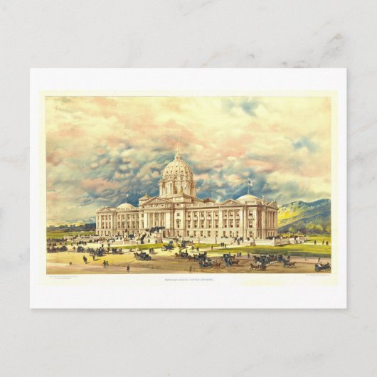 druk van het State Capitol in Helena, Montana Briefkaart (Voorkant)