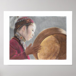 Druk van mijn pastel van Afghaans meisje Poster