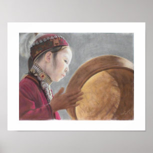 Druk van mijn pastel van Afghaans meisje Poster