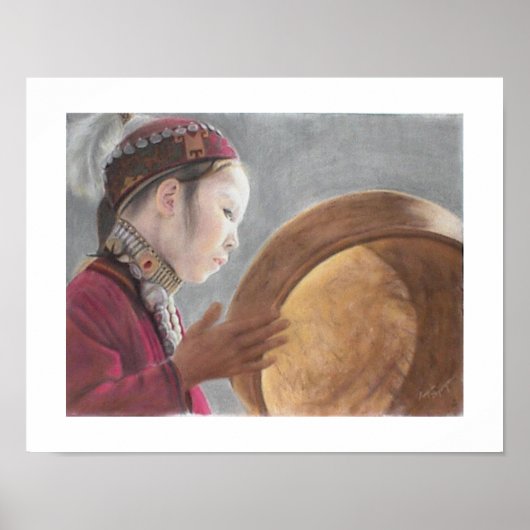 Druk van mijn pastel van Afghaans meisje Poster (Voorkant)