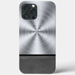 Druk van staal en zwart leder Case-Mate iPhone case