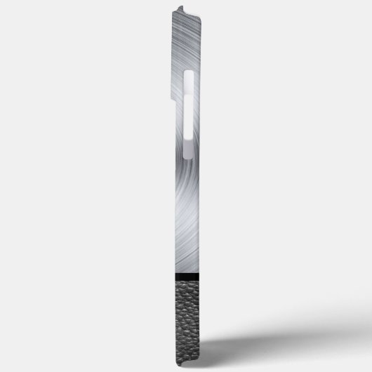 Druk van staal en zwart leder Case-Mate iPhone case (Achterkant / Links)