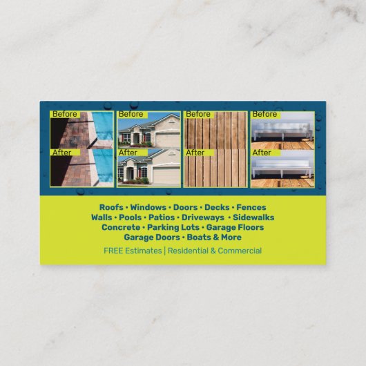 Druk/Visitekaartje voor het wassen van stroom Visitekaartje (Achterkant)