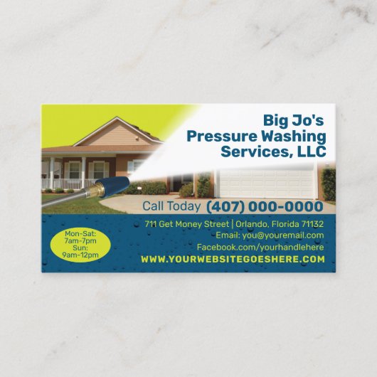 Druk/Visitekaartje voor het wassen van stroom Visitekaartje (Voorkant)