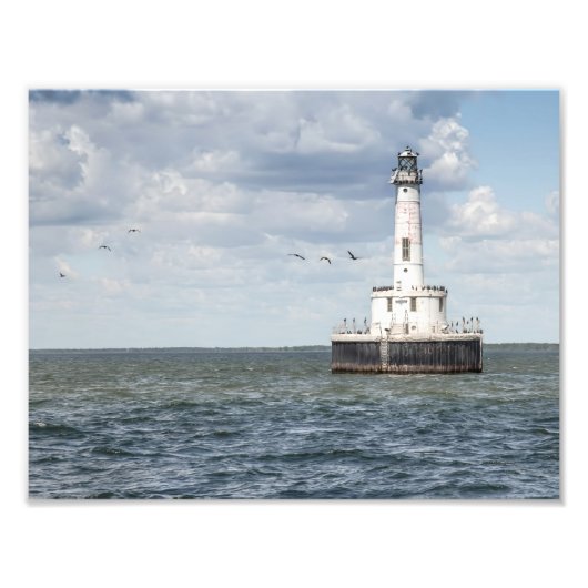 Druk vuurtoren van peshtigo Reef Foto Afdruk (Voorkant)