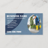 Druk Washuis Reinigingskracht Wassen Blauw Visitekaartje (Voorkant)