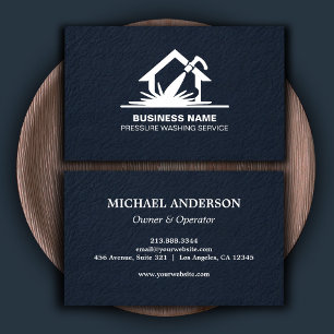 Druk Waskracht Wash House Cleaning Zilver Visitekaartje