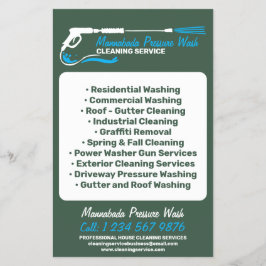 Druk Waskracht Wassen Professioneel groen Flyer