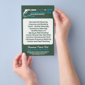 Druk Waskracht Wassen Professioneel groen Flyer (Hand)
