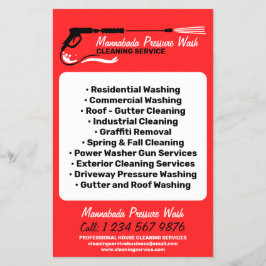 Druk Waskracht Wassen Professioneel rood Flyer