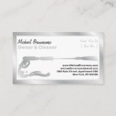 Druk Waskracht Wassen Reiniging Zilver Visitekaartje (Achterkant)