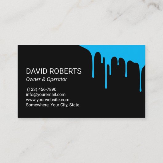 Druk Wasmachine Power Wasmachine Blauw Drips Reini Visitekaartje (Achterkant)