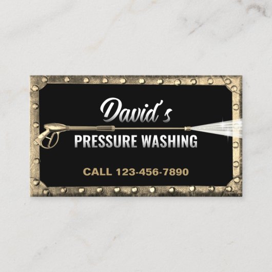 Druk Wasmachinewasmachine Metaal Goud Ingepast Visitekaartje (Voorkant)